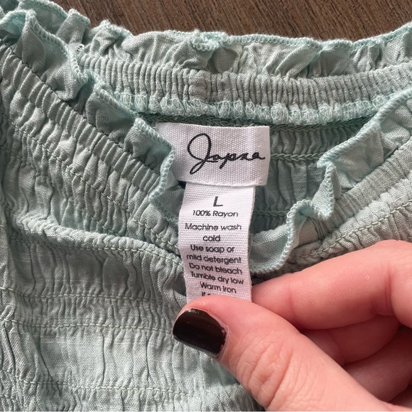 Japna Light Blue Long-sleeve Cropped Top - Picture 3 of 4